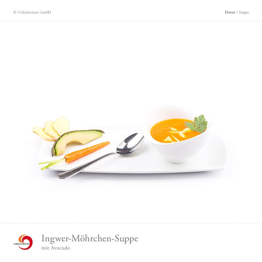 Ingwer-Möhrchen-Suppe mit Avocado