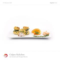 Crêpes-Säckchen mit Garnele und Orangen-Ricotta