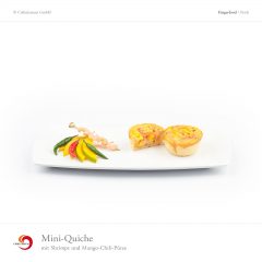 Mini-Quiche mit Shrimps und Mango-Chili-Püree