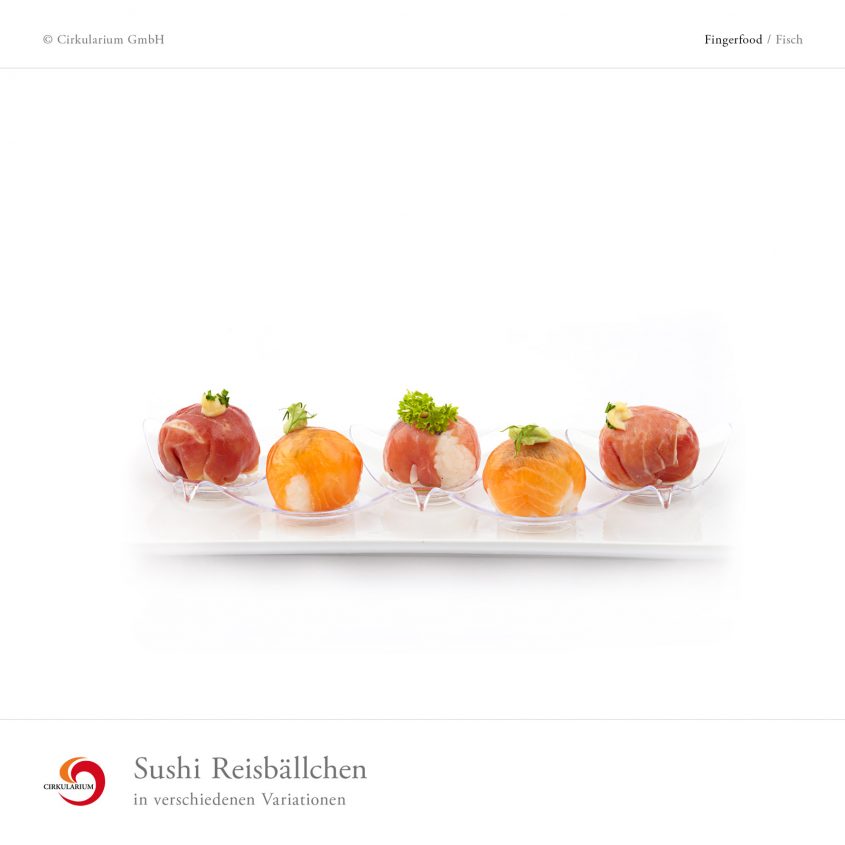 Sushi Reisbällchen in verschiedenen Variationen